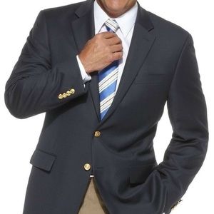 Lauren Ralph Lauren Wool Navy Blue Blazer Gold Button Classic 40L Vintage Canada